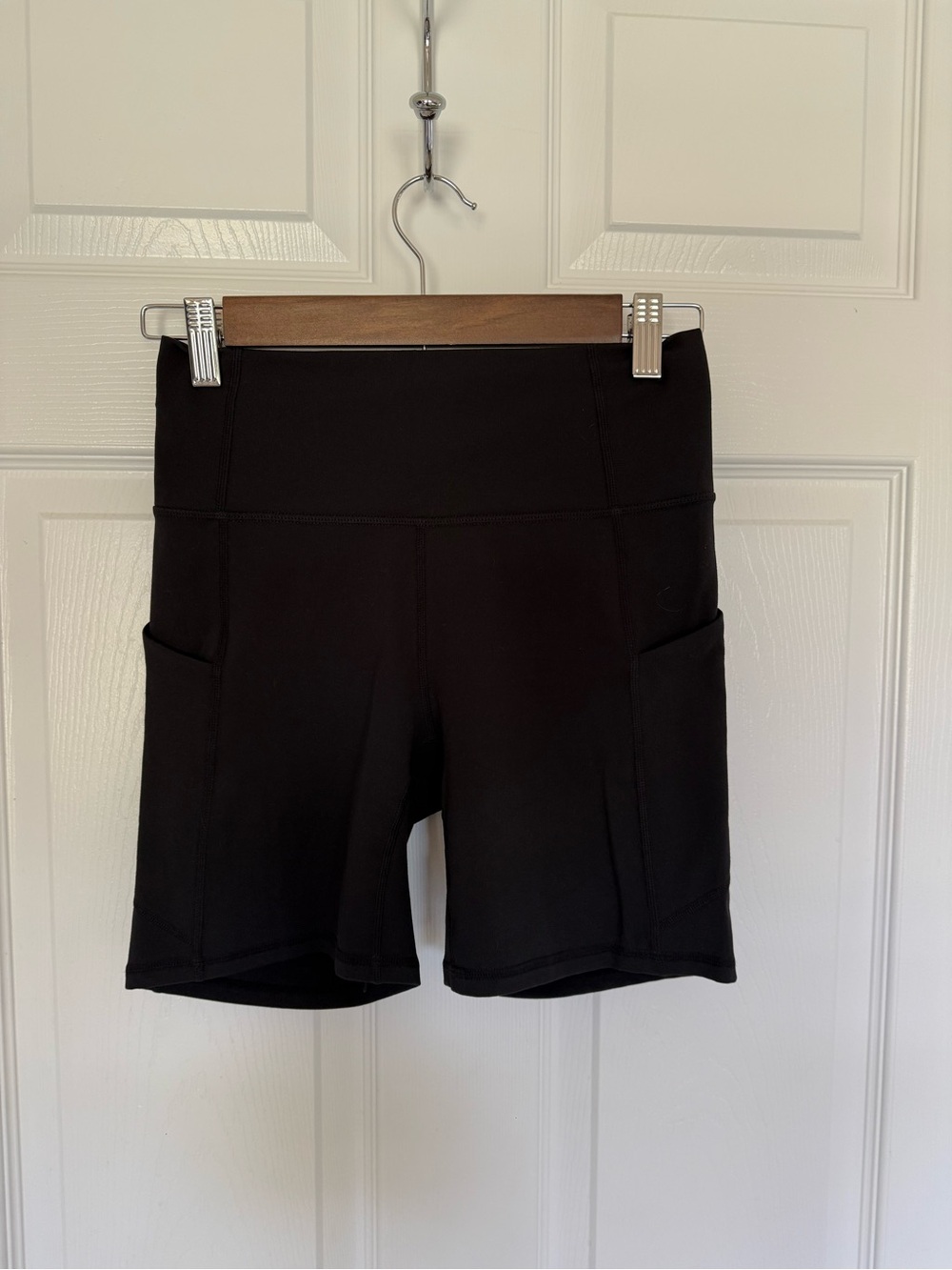 Fabletics Black High-Rise Pocket Bike Shorts